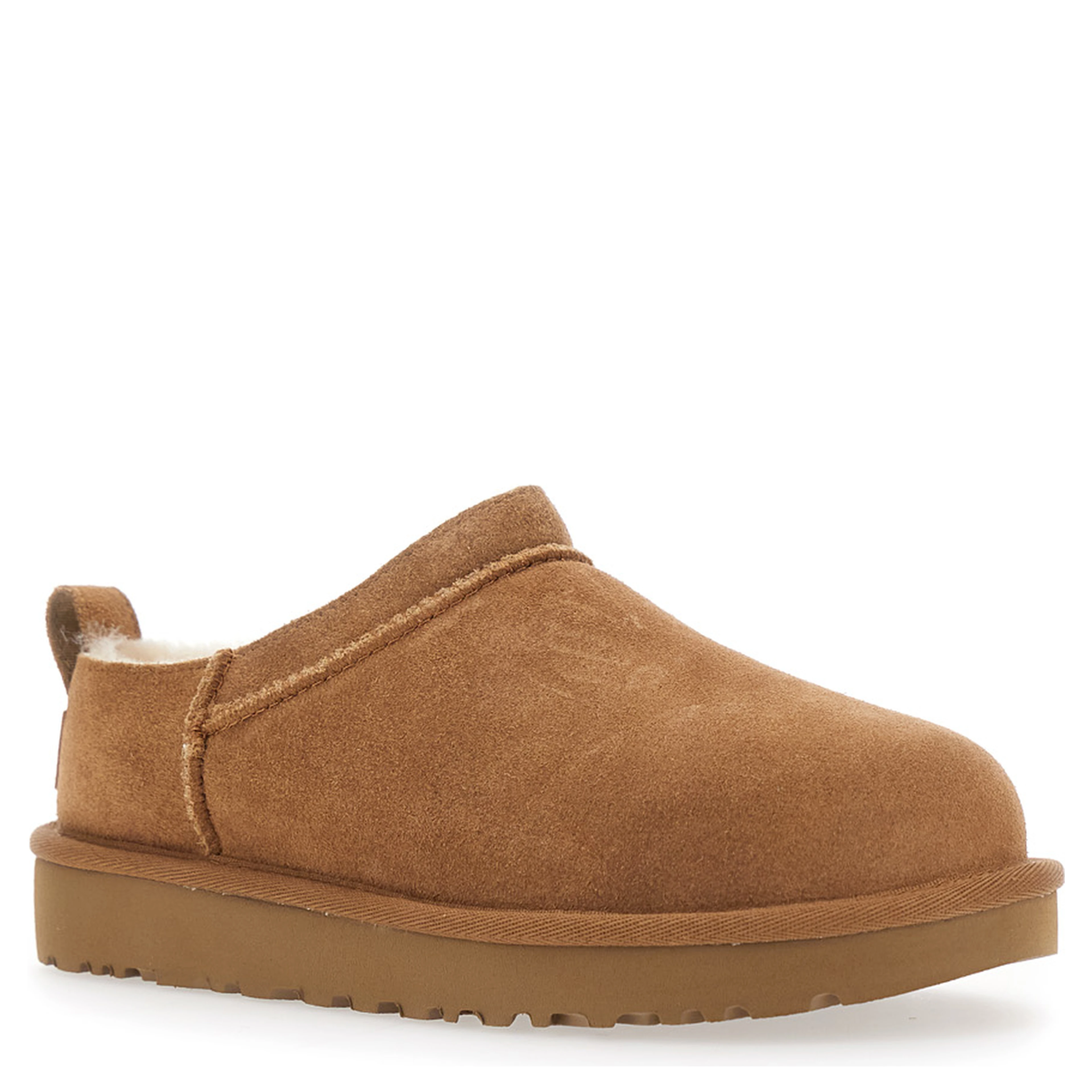 Boots Classic Micro with Logo Impressed in Suede Beige Women