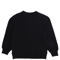 Black Crewneck Sweatshirt with Maxi Print on the Front in Cotton Boy