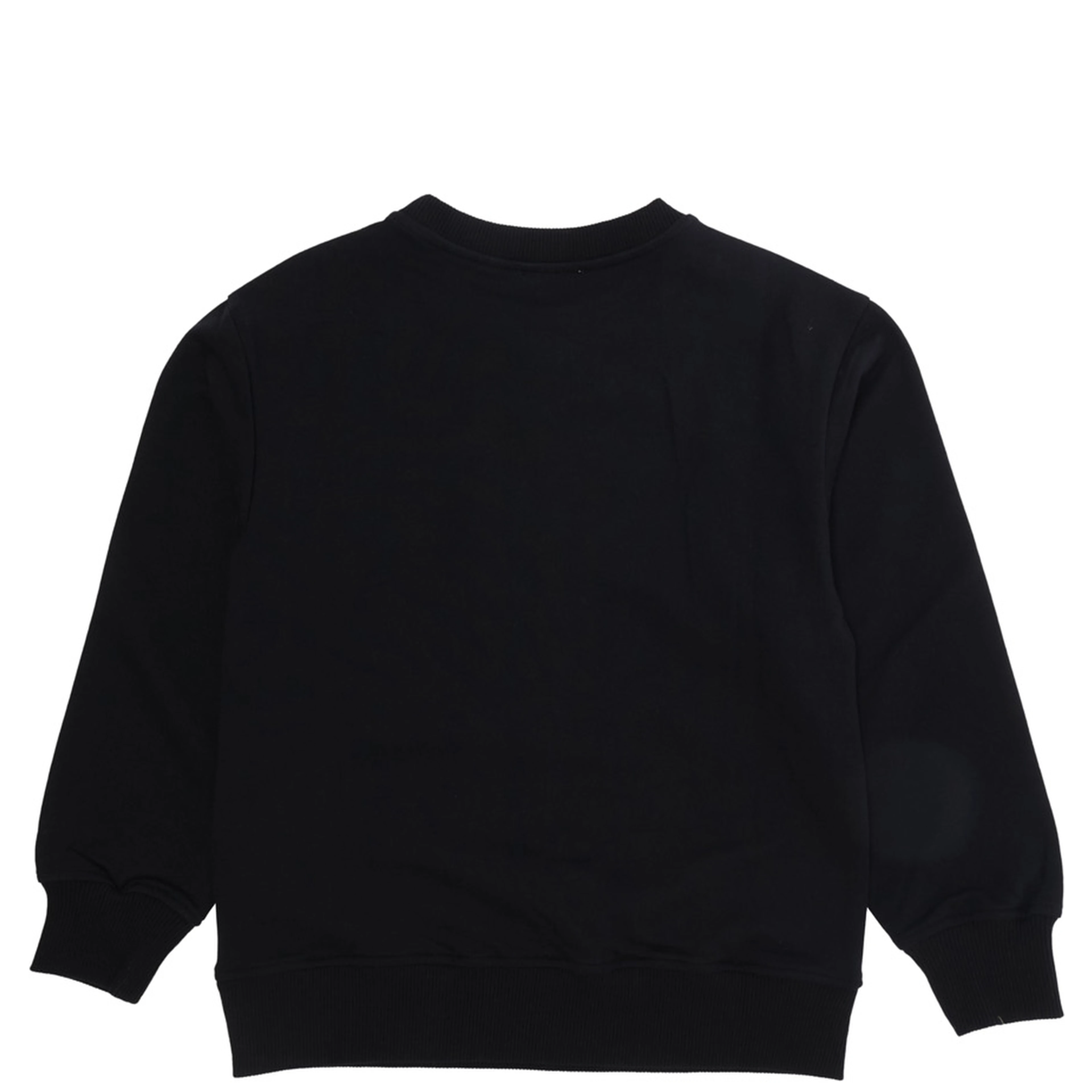 Black Crewneck Sweatshirt with Maxi Print on the Front in Cotton Boy