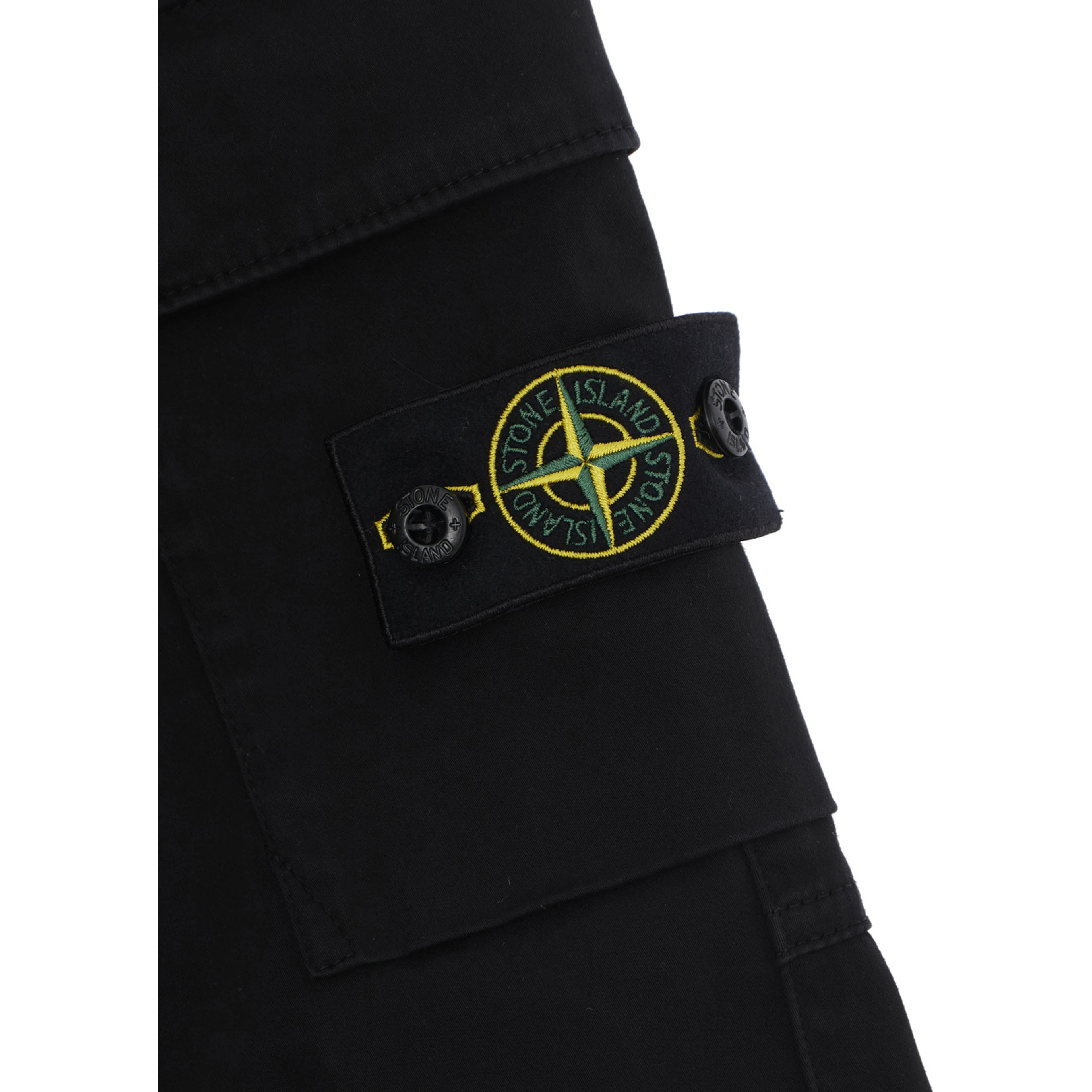Black pants with drawstring waist and logo patch on the front in cotton boy