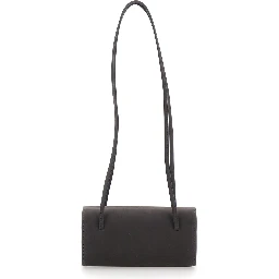 MIE BAG is a shoulder bag with leather details and a prominent brown unisex logo