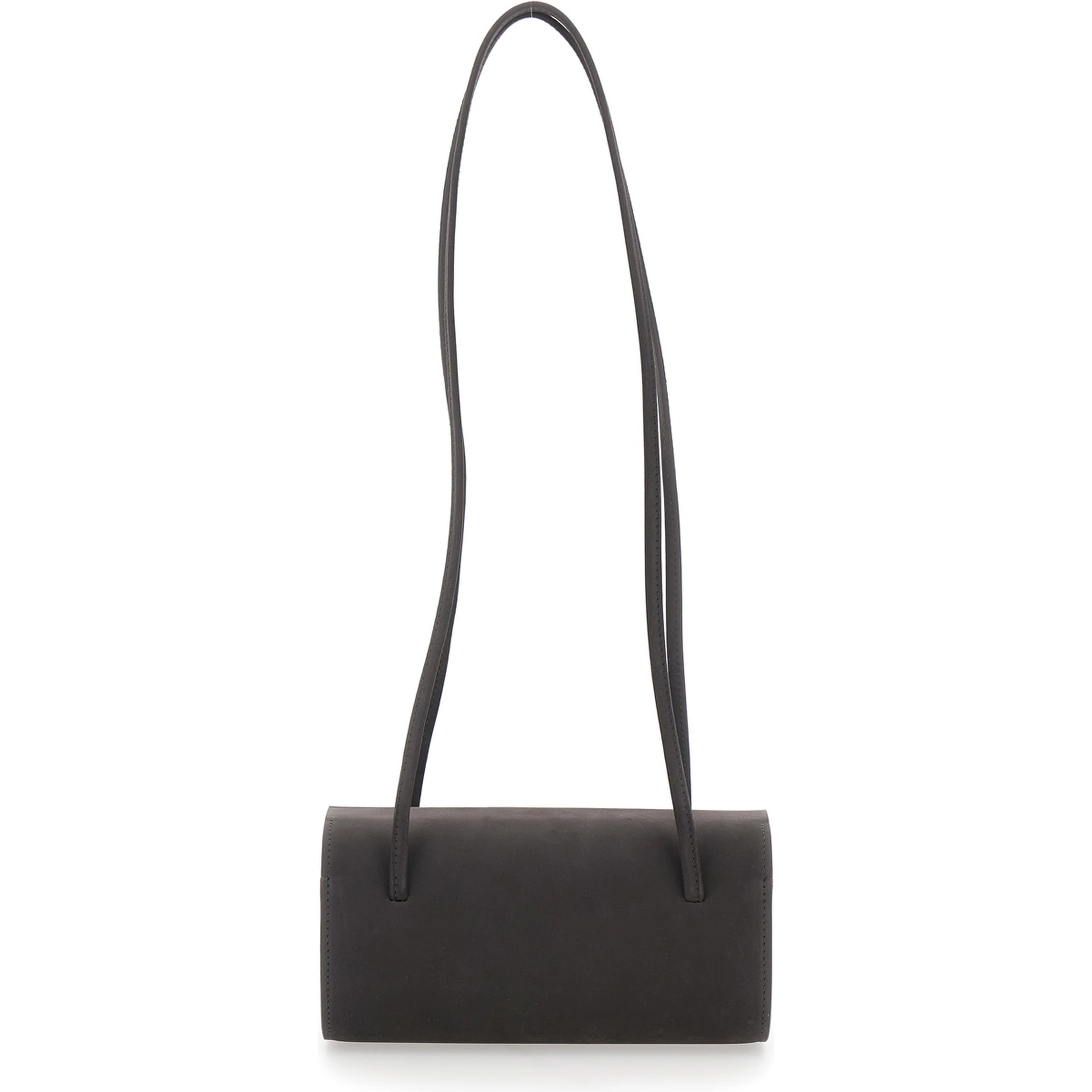 MIE BAG is a shoulder bag with leather details and a prominent brown unisex logo