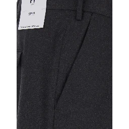 Brown Pants with Single Pleat on the Front in Blend Wool for Men