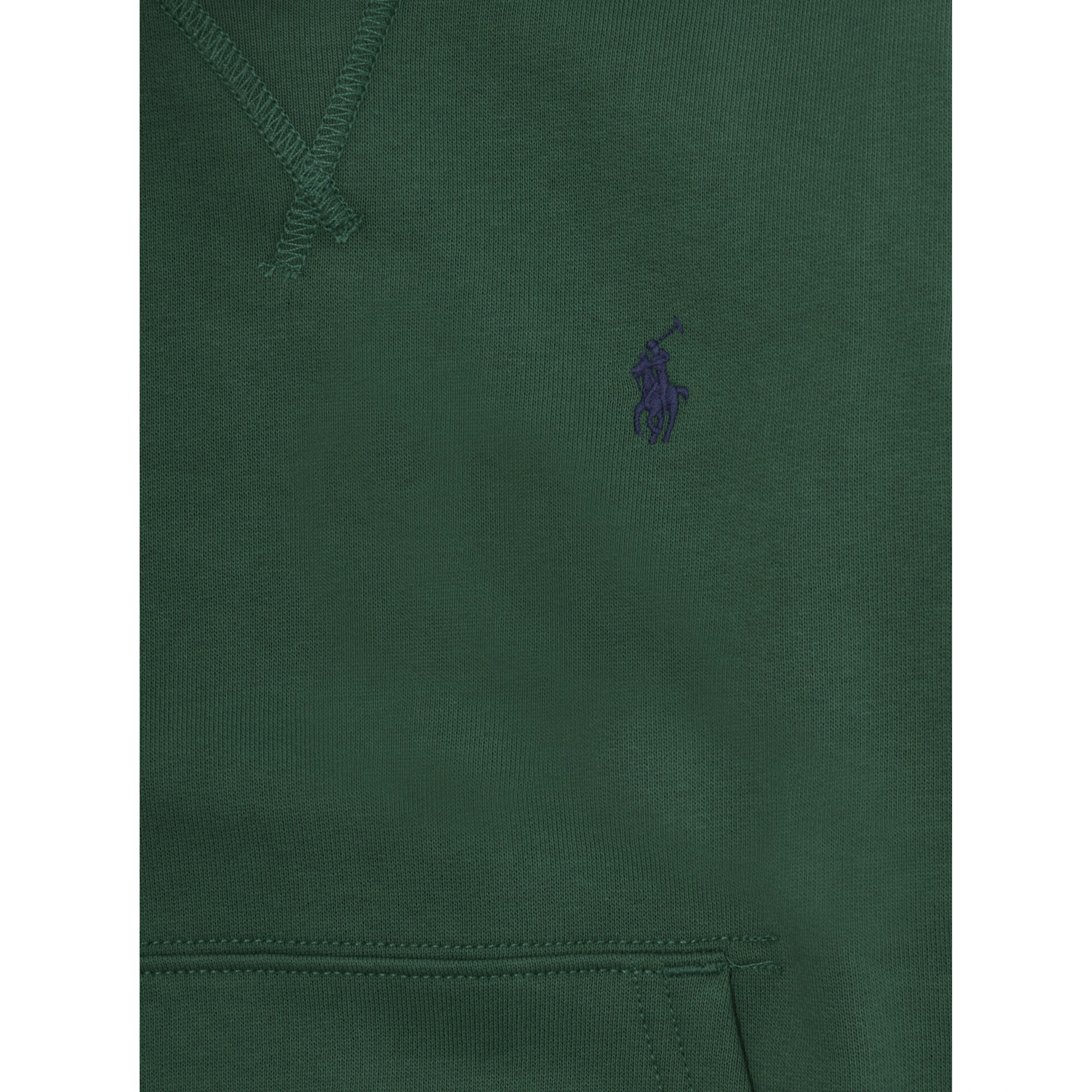 Green Sweatshirt with Fixed Hood and Pony Logo on the Front in Cotton Boy