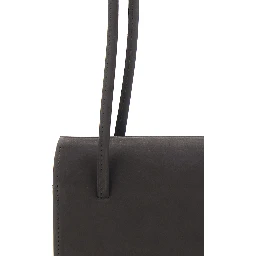 MIE BAG is a shoulder bag with leather details and a prominent brown unisex logo