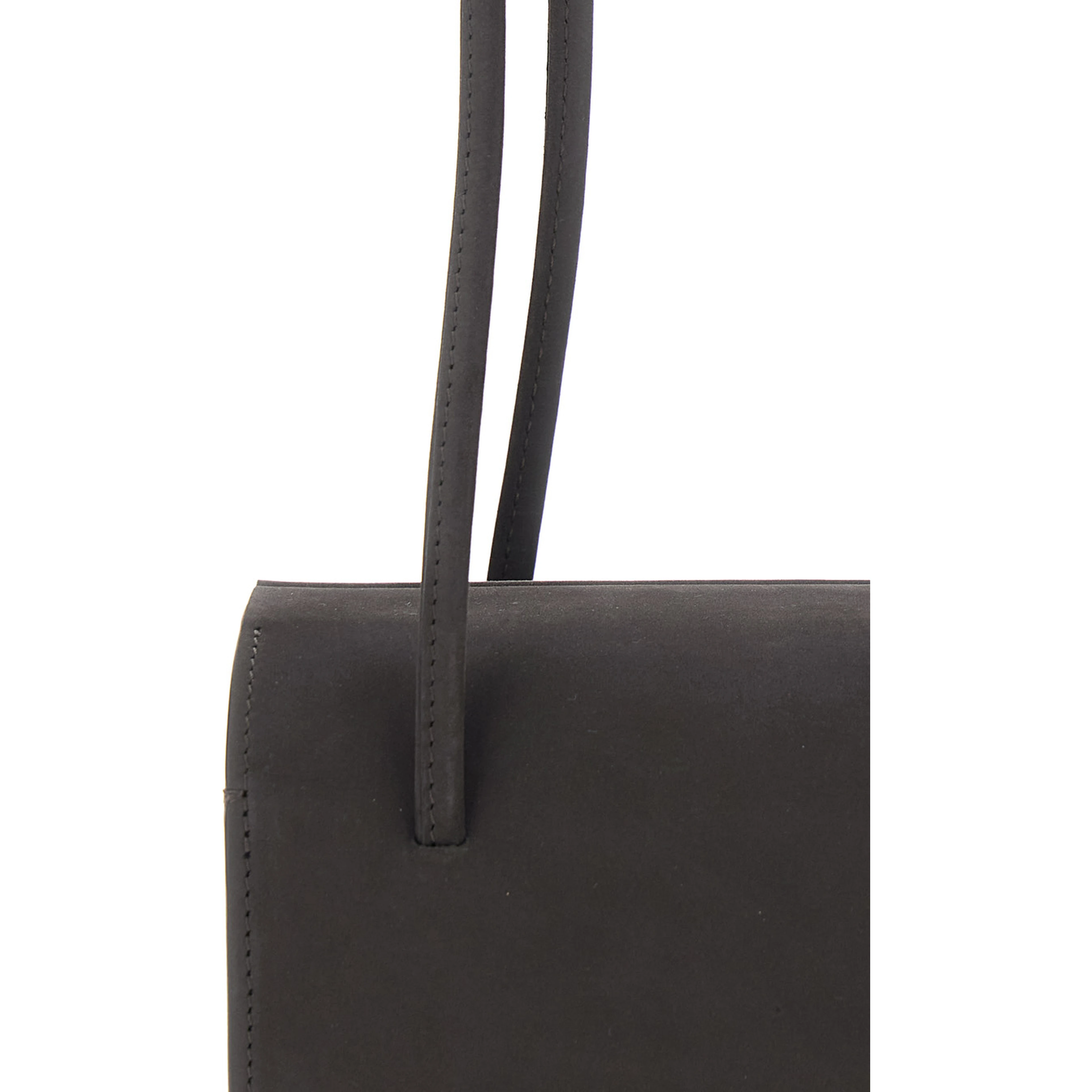 MIE BAG is a shoulder bag with leather details and a prominent brown unisex logo