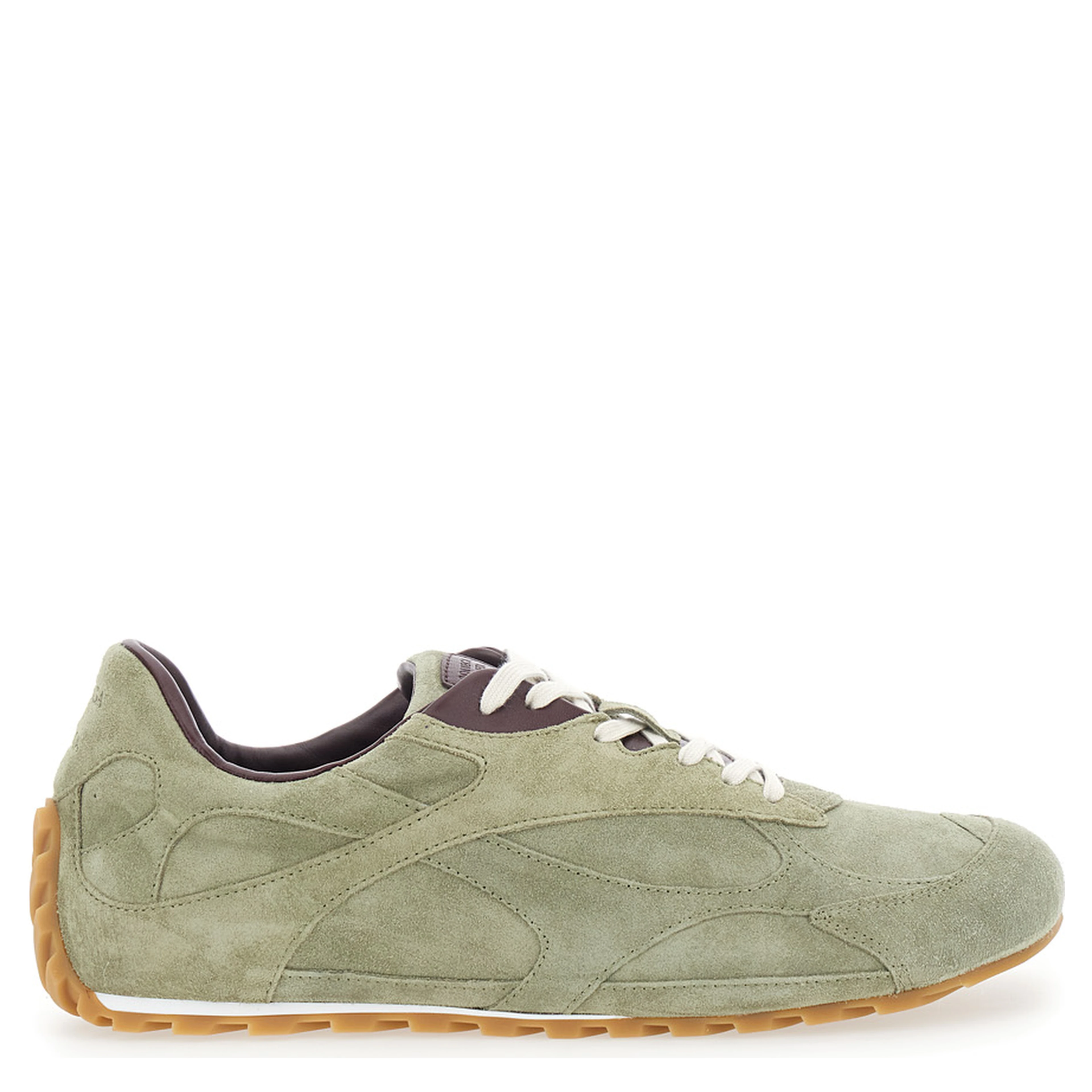 Orbit Khaki Sneakers with Logo Lettering on the Back in Suede for Men