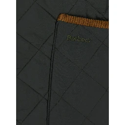 Quilted jacket with velvet edges and high collar, made of Tech Fabric, green, man
