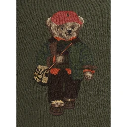 Green Sweater with embroidered Polo Bear on the front in cotton Boy