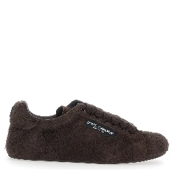 Portofino Brown Sneakers with logo patch on the side and logo on the tongue in suede for men