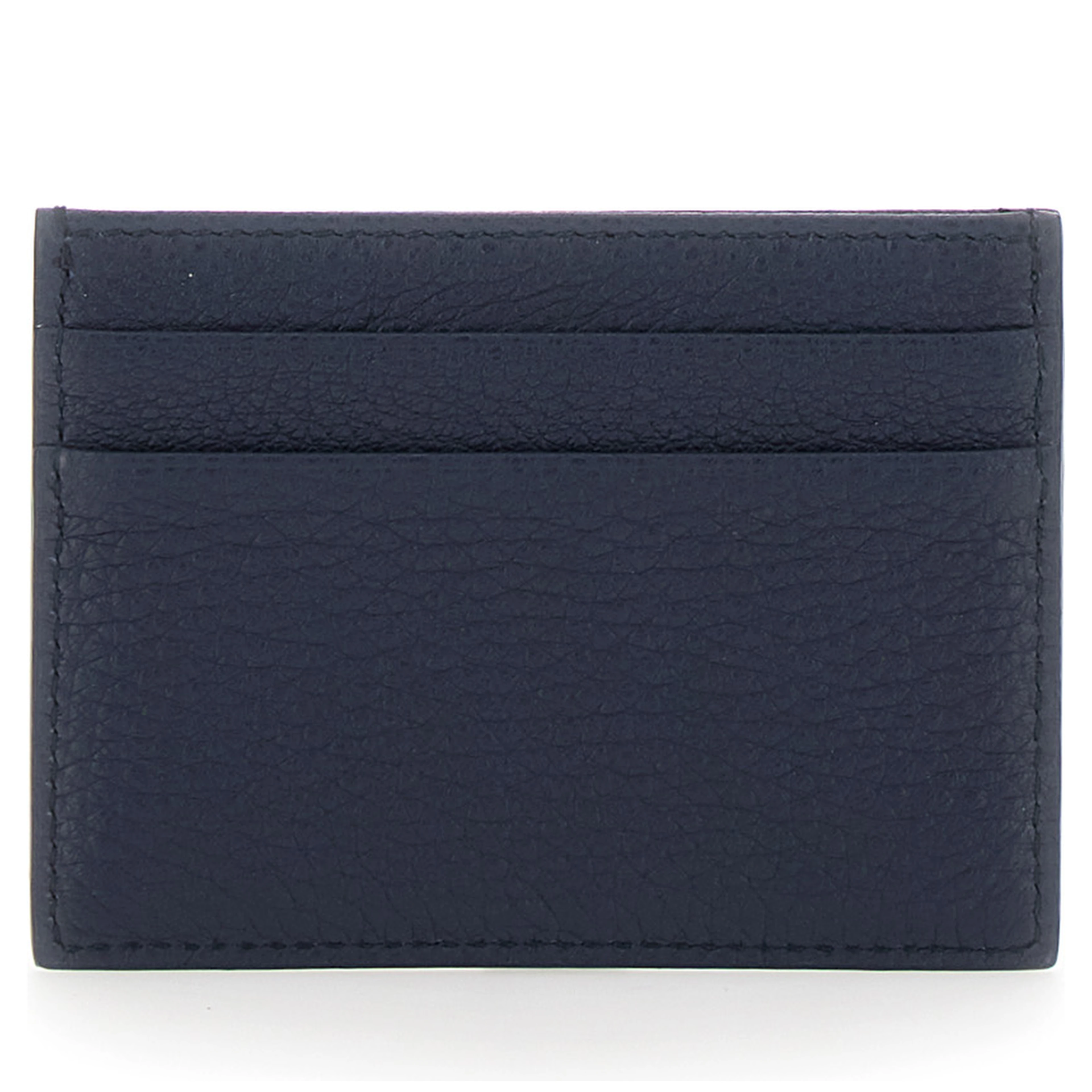 blue card holder with logo and details in Leather for men