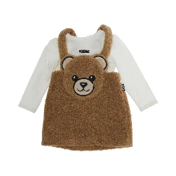 T-SHIRT + DRESS SET with short sleeves and logo patch Brown Girl