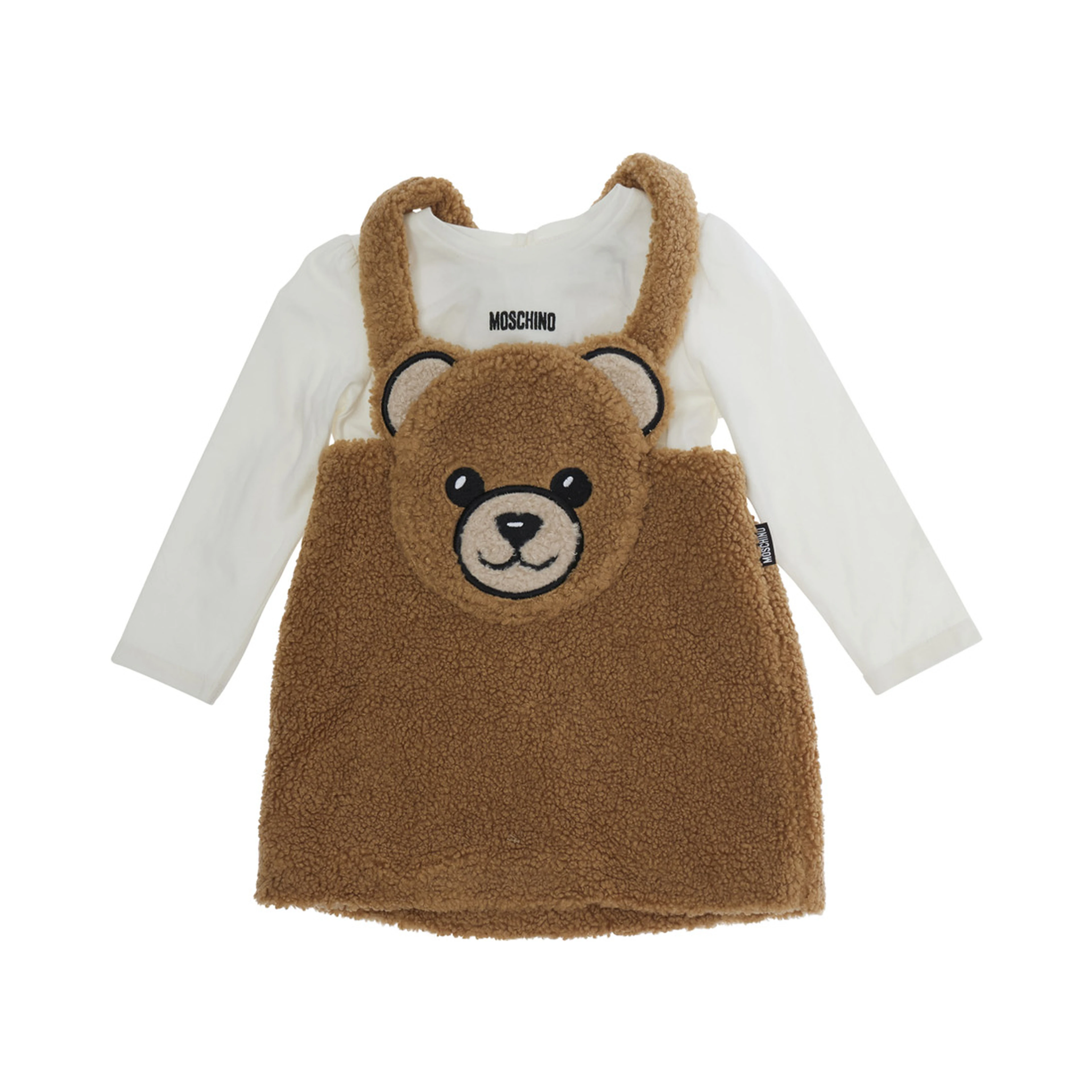 T-SHIRT + DRESS SET with short sleeves and logo patch Brown Girl