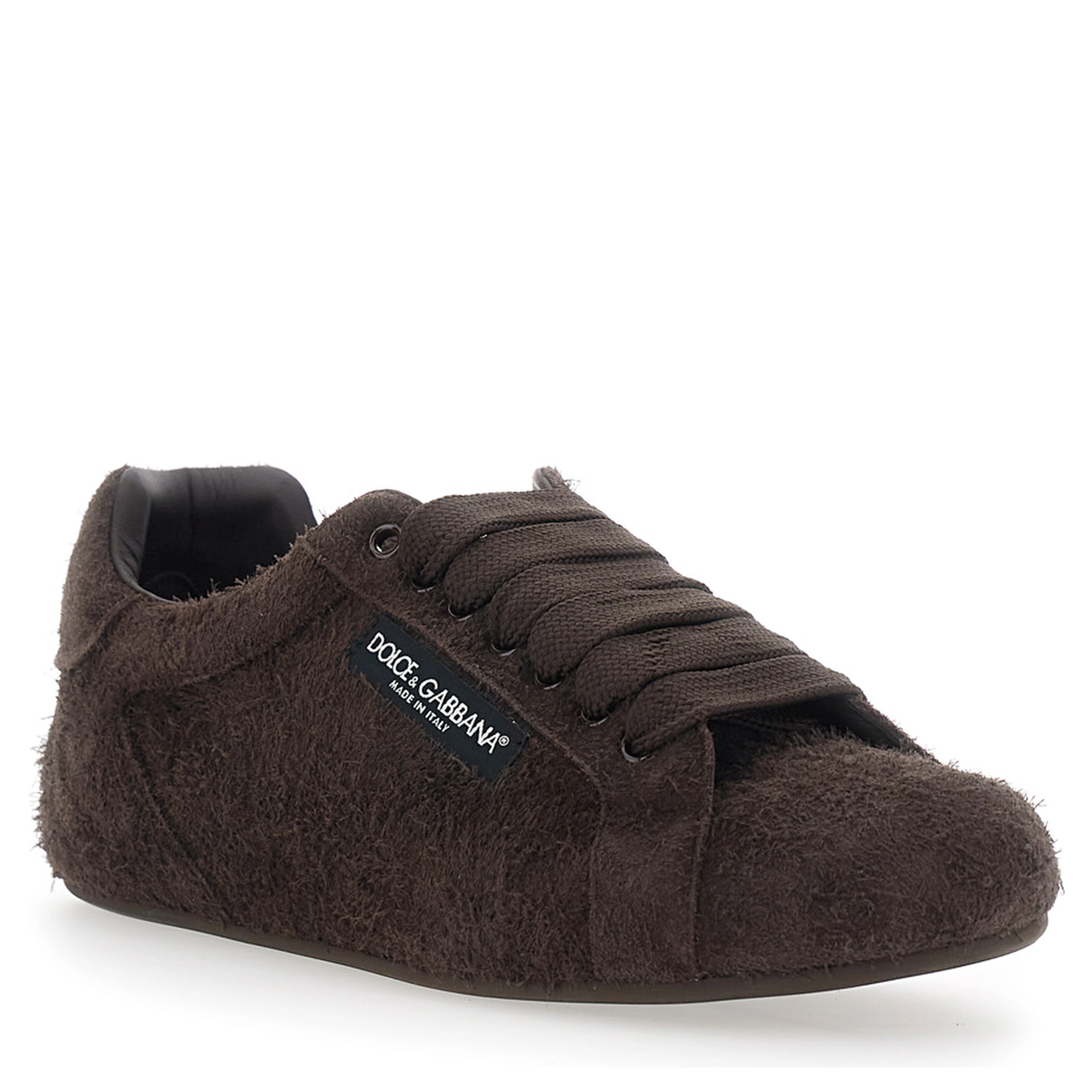 Portofino Brown Sneakers with logo patch on the side and logo on the tongue in suede for men