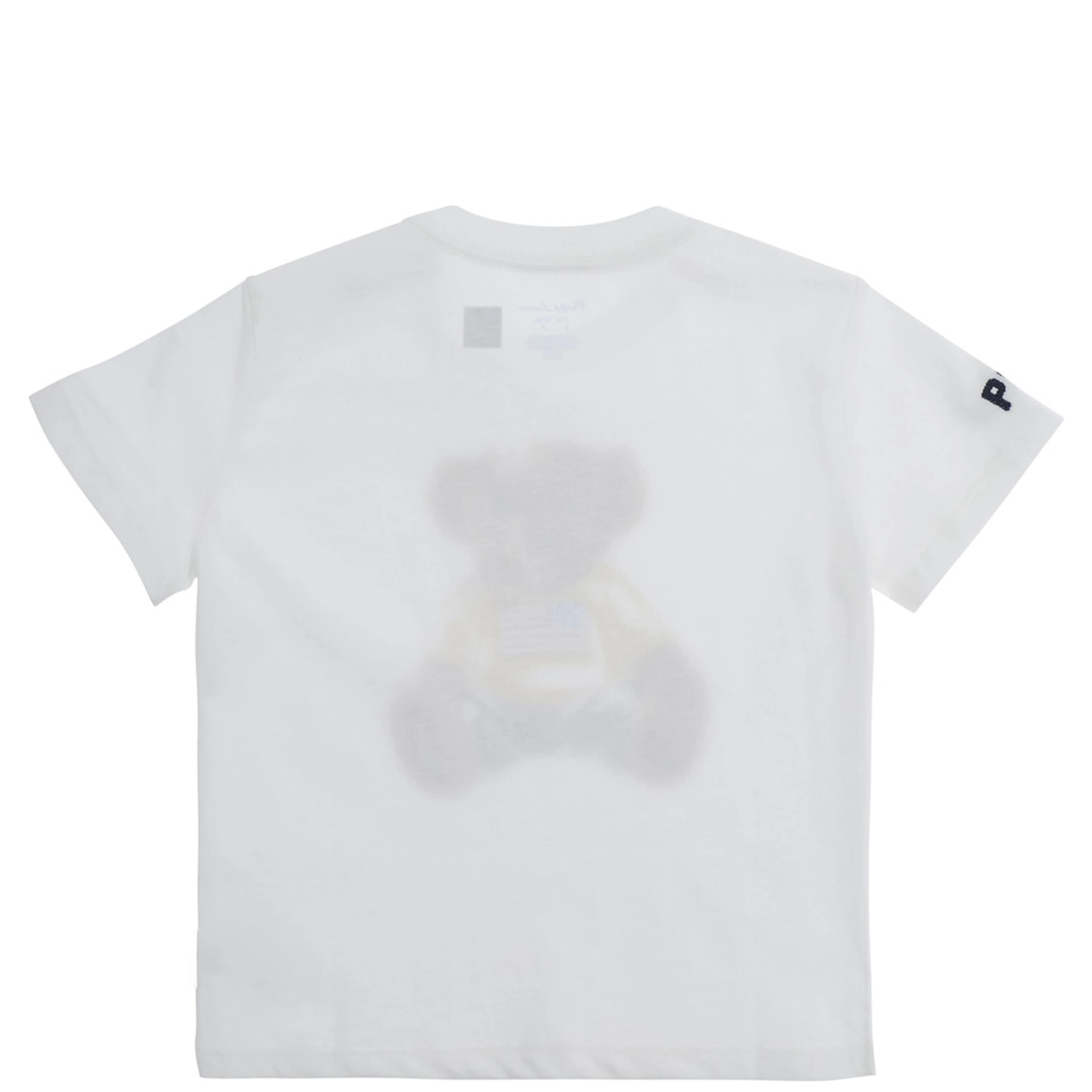 White T-shirt with round neck and logo on the front in cotton baby