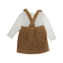 T-SHIRT + DRESS SET with short sleeves and logo patch Brown Girl