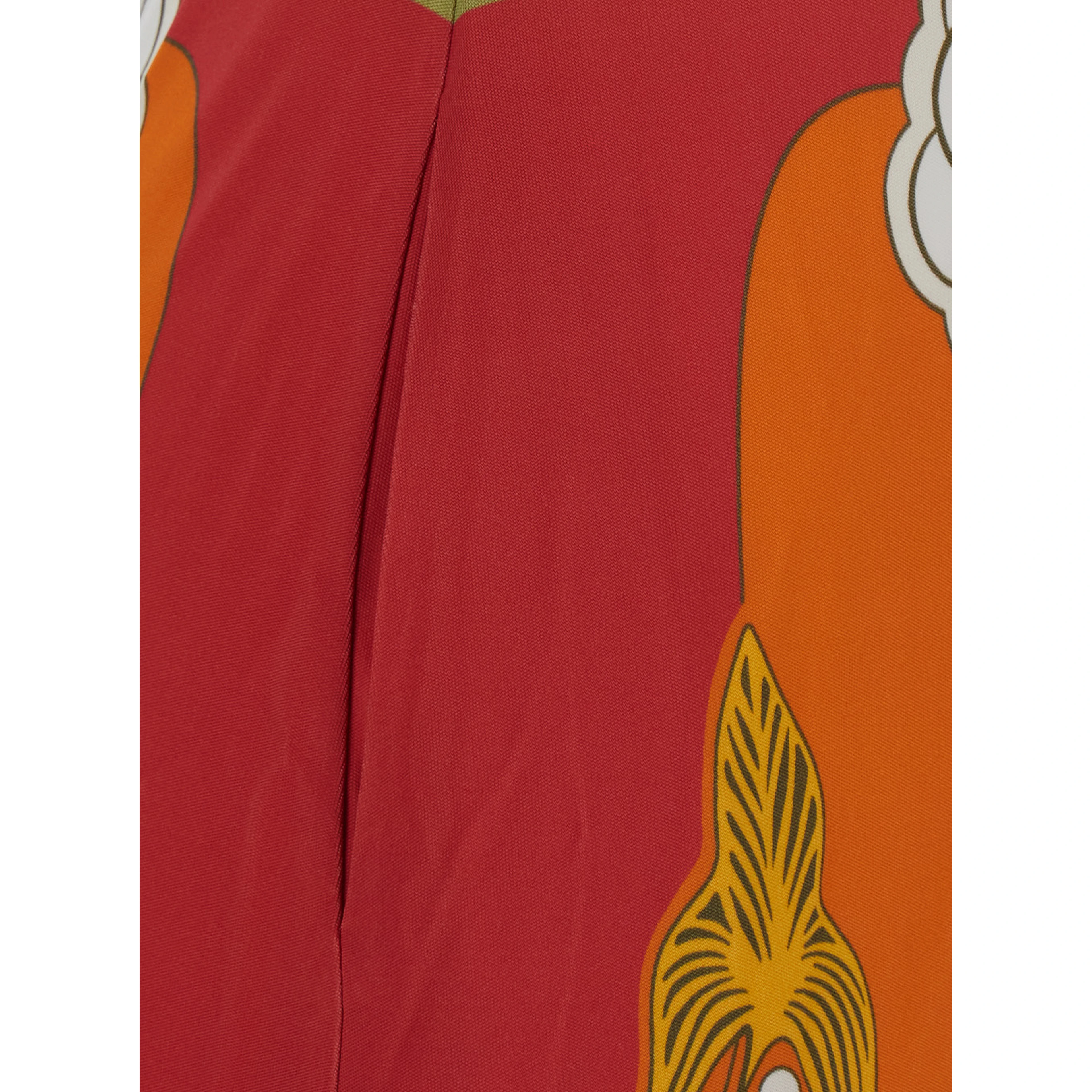 Clingy Roy Multicolor One-Shoulder Long Dress with All-Over Print in Silk for Women