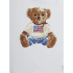 White T-shirt with round neck and logo on the front in cotton baby