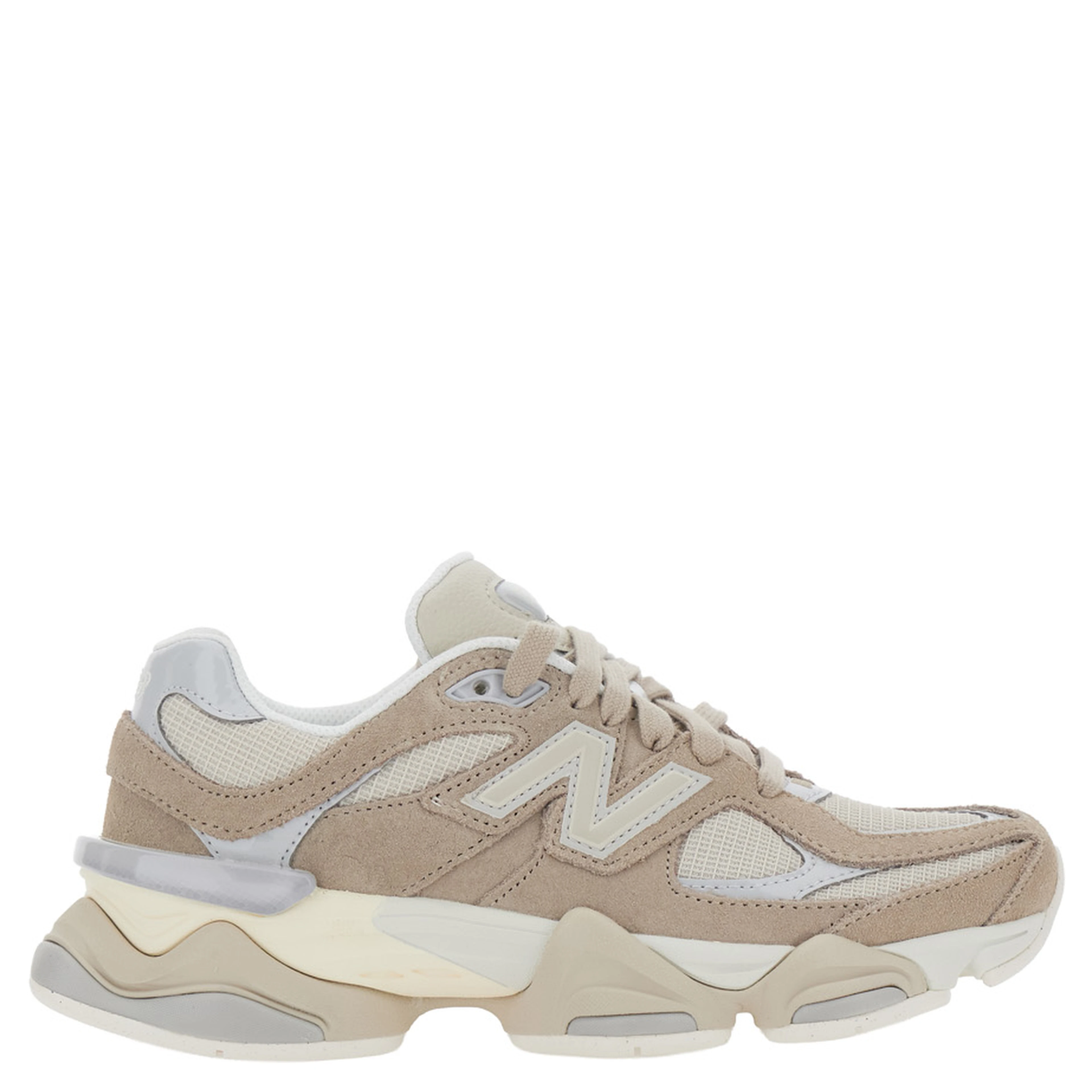Sneakers 9060 with rubber sole and embroidered logo beige unisex