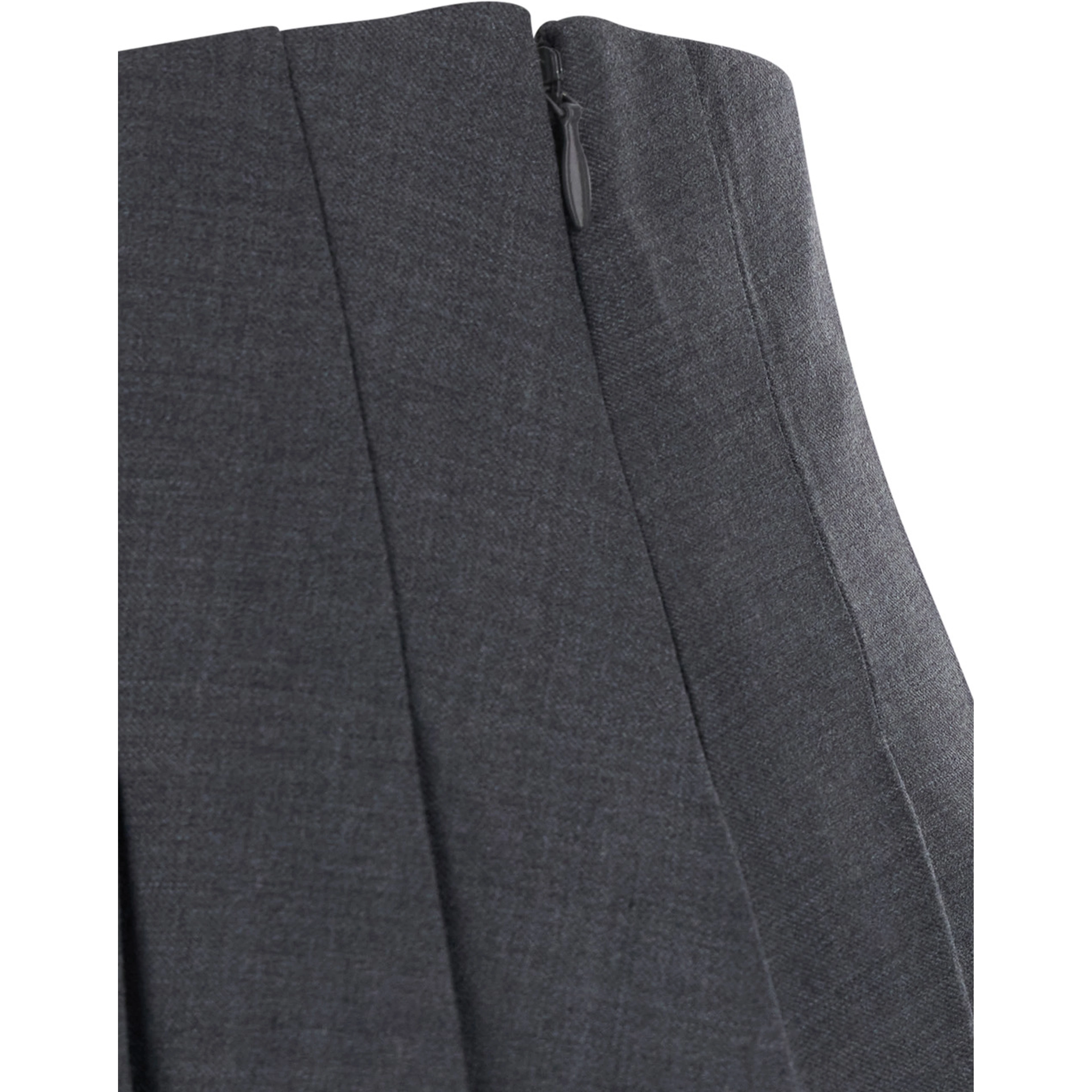 Grey skirt with lace details in fabric woman