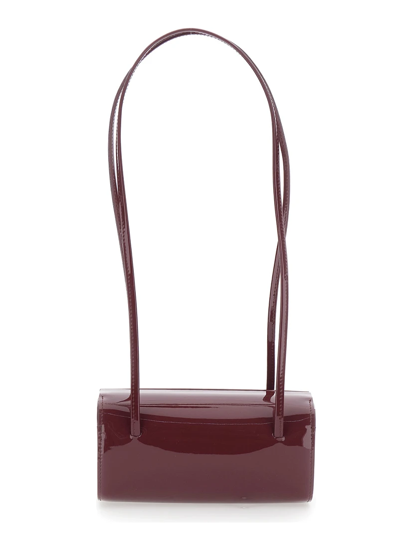 MIE BAG is a shoulder bag in leather with pockets and logos, bordeaux color, woman