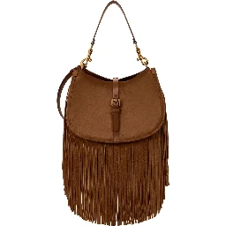 Shoulder Bag PONY SUEDE BAG with Brown Leather Details Woman