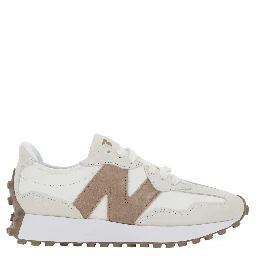 327 Beige Low Top Sneakers with Maxi Patch Logo on the Side in Leather and Tech Fabric Unisex