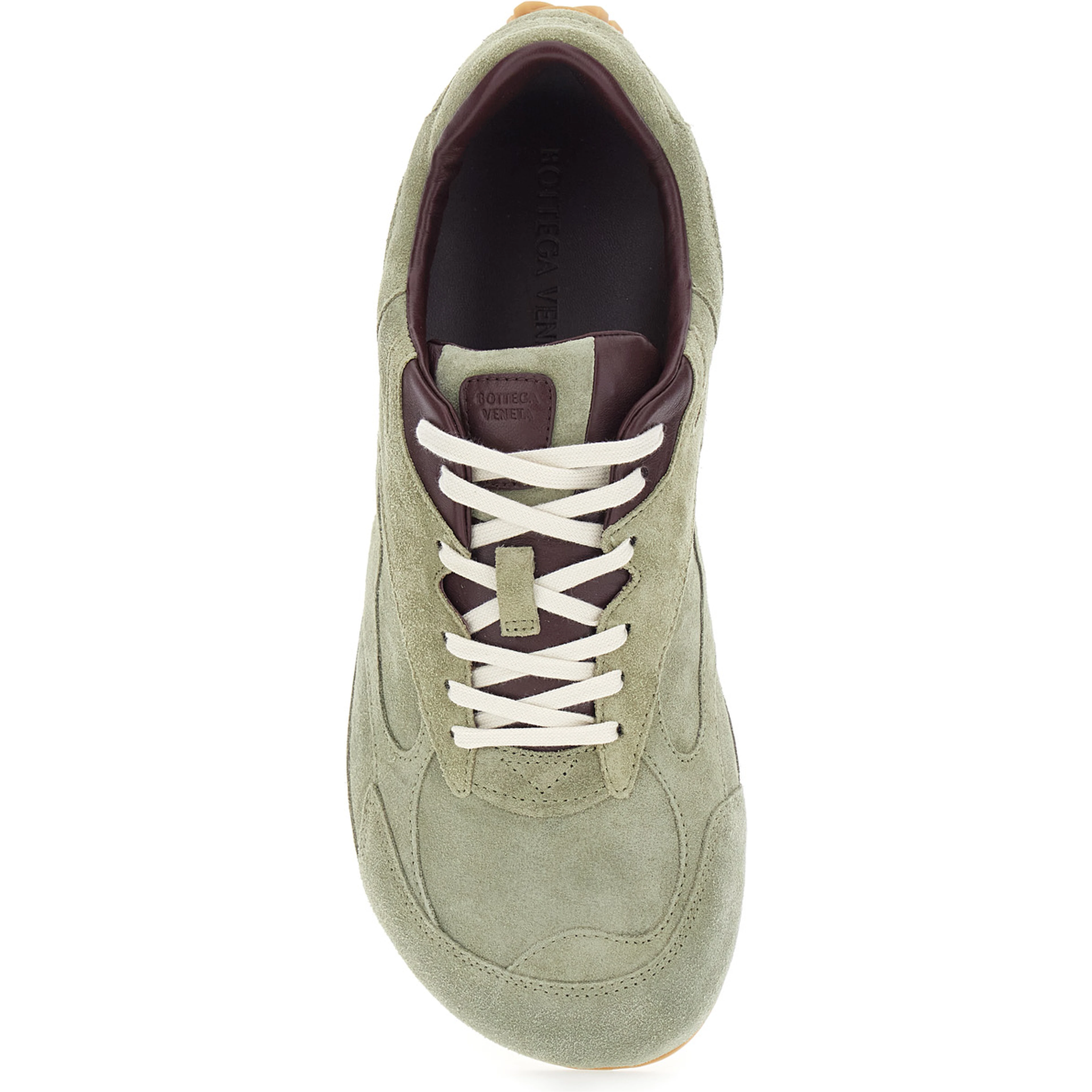 Orbit Khaki Sneakers with Logo Lettering on the Back in Suede for Men