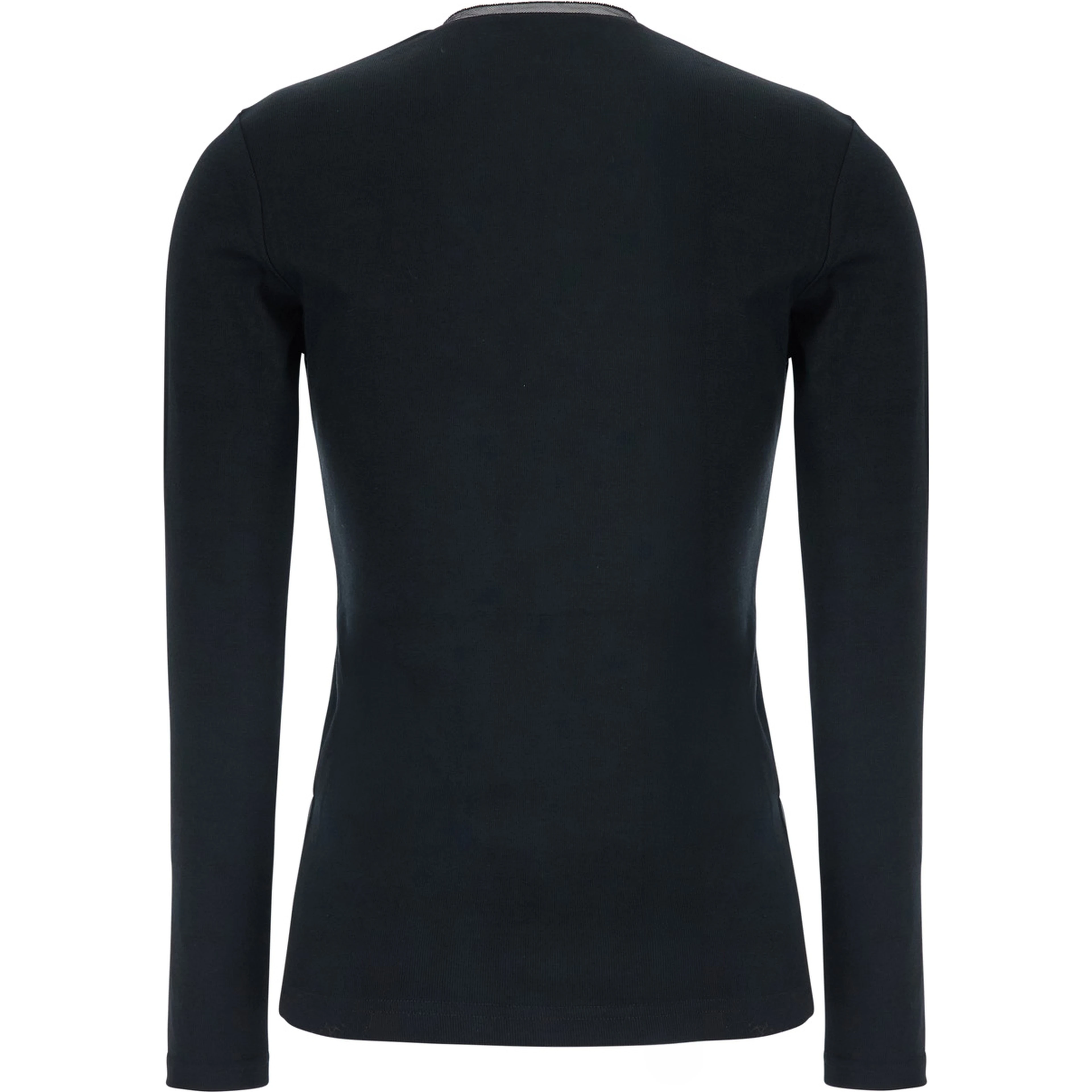 Black V-neck Sweater in Cotton for Women