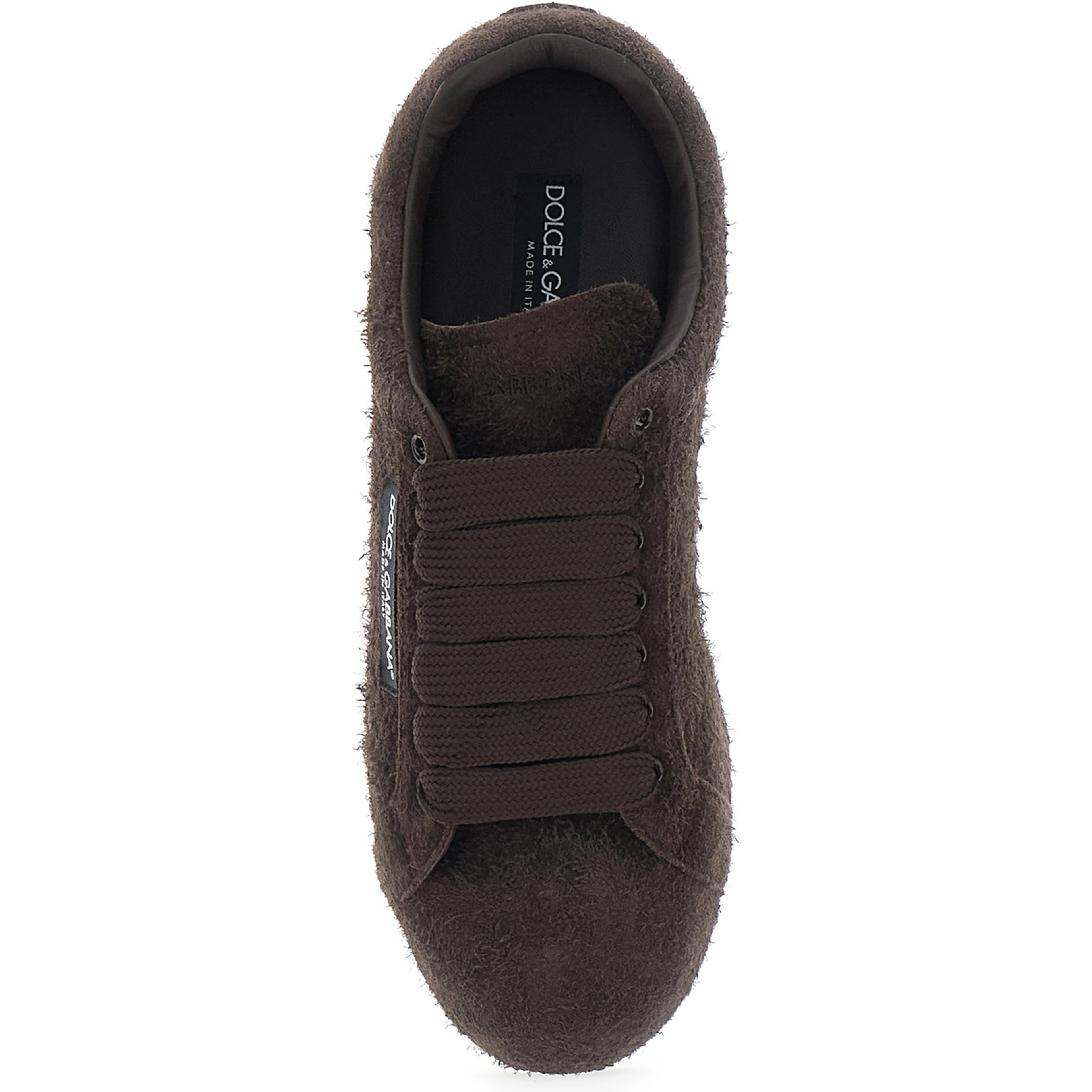 Portofino Brown Sneakers with logo patch on the side and logo on the tongue in suede for men