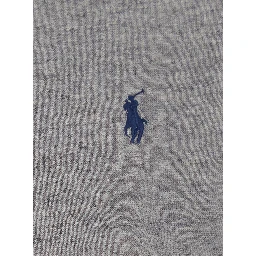 Gray sweatshirt with polo-shirt style collar and Pony embroidery on the front in cotton blend for women