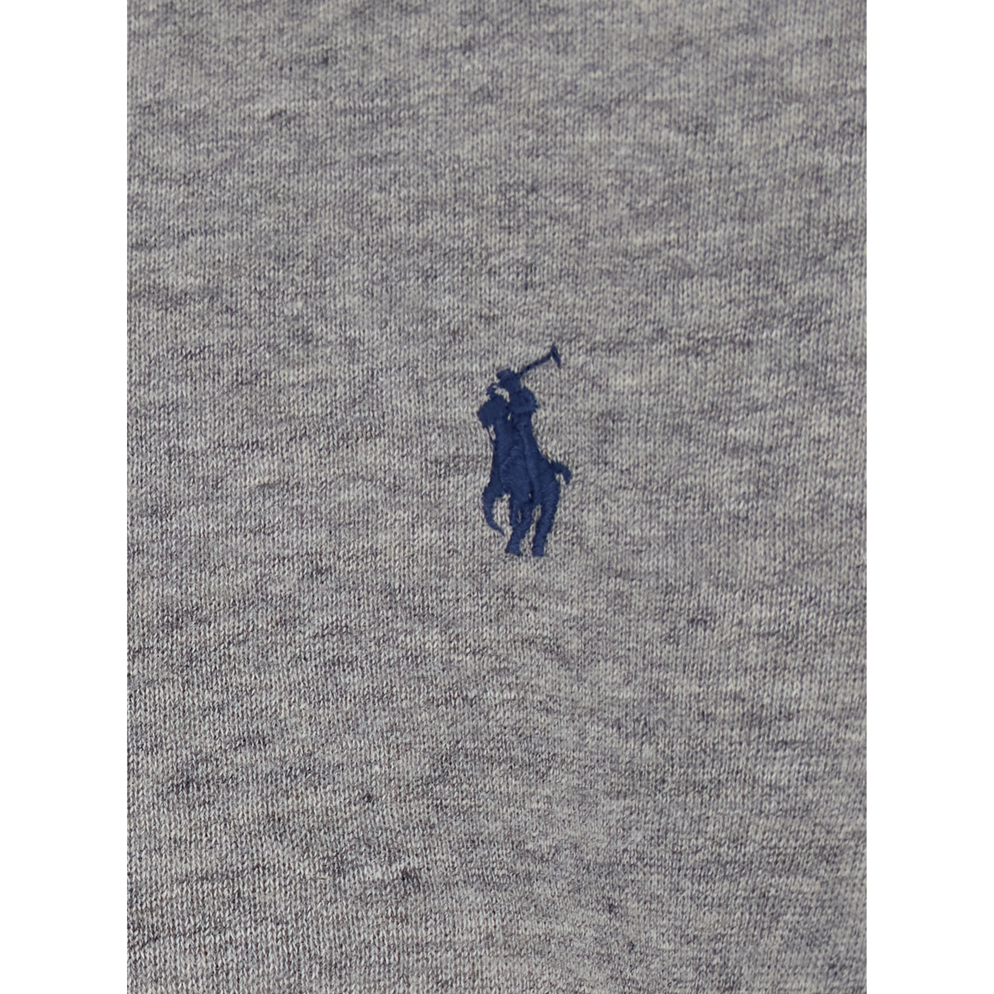 Gray sweatshirt with polo-shirt style collar and Pony embroidery on the front in cotton blend for women