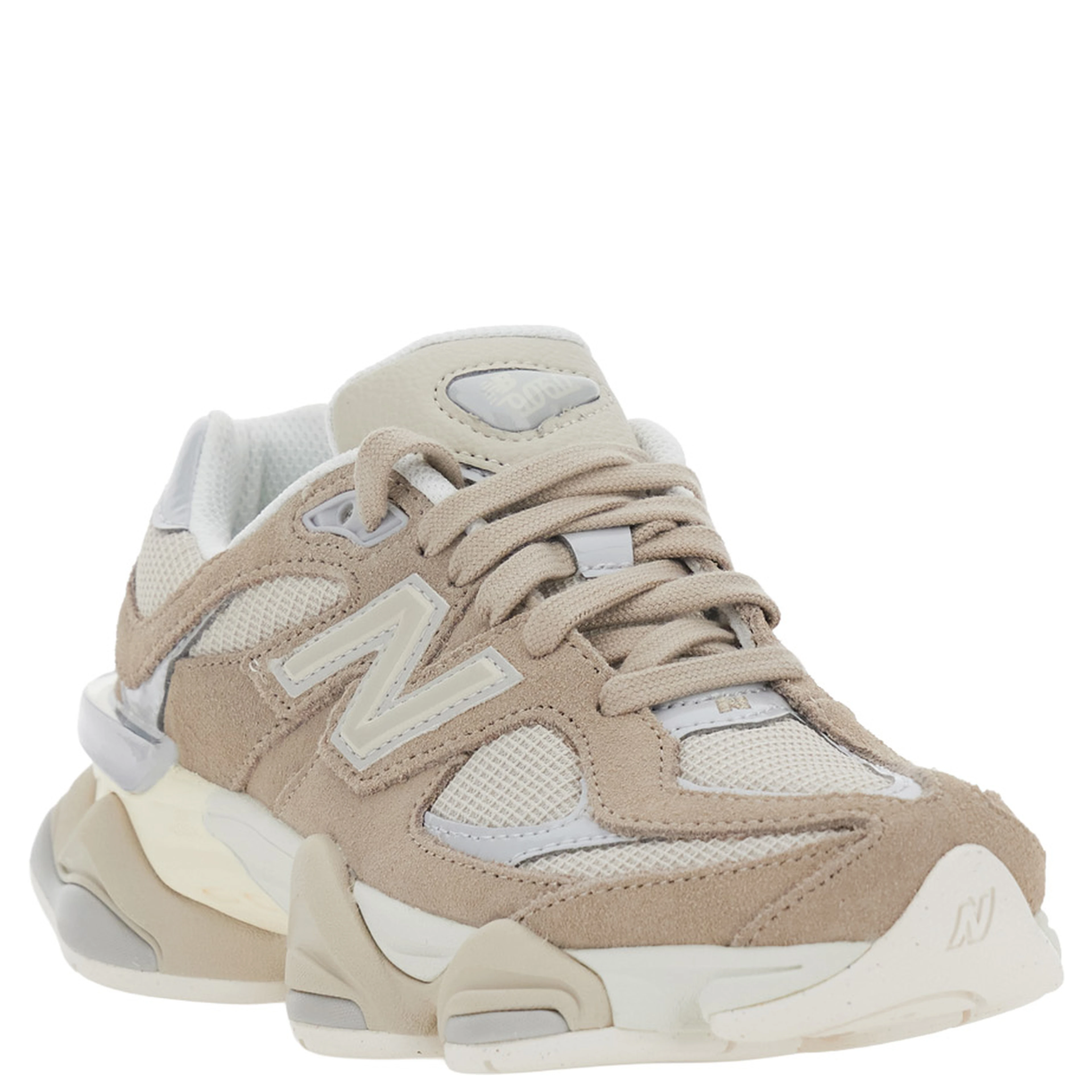 Sneakers 9060 with rubber sole and embroidered logo beige unisex