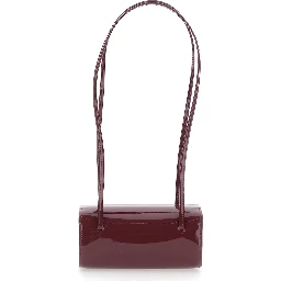 MIE BAG is a shoulder bag in leather with pockets and logos, bordeaux color, woman