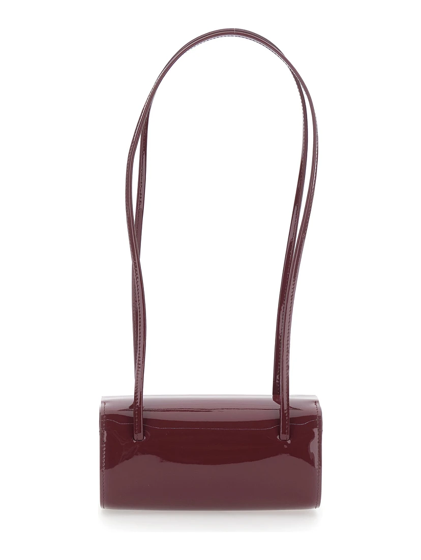 MIE BAG is a shoulder bag in leather with pockets and logos, bordeaux color, woman