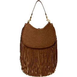 Shoulder Bag PONY SUEDE BAG with Brown Leather Details Woman