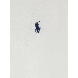 Classic Fit White polo shirt with classic collar and Pony embroidery on the front in cotton for men