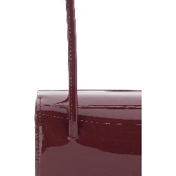 MIE BAG is a shoulder bag in leather with pockets and logos, bordeaux color, woman