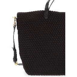 Geneva Brown Tote Bag with Adjustable and Removable Strap and Intreccio Motif in Ecoleather for Women