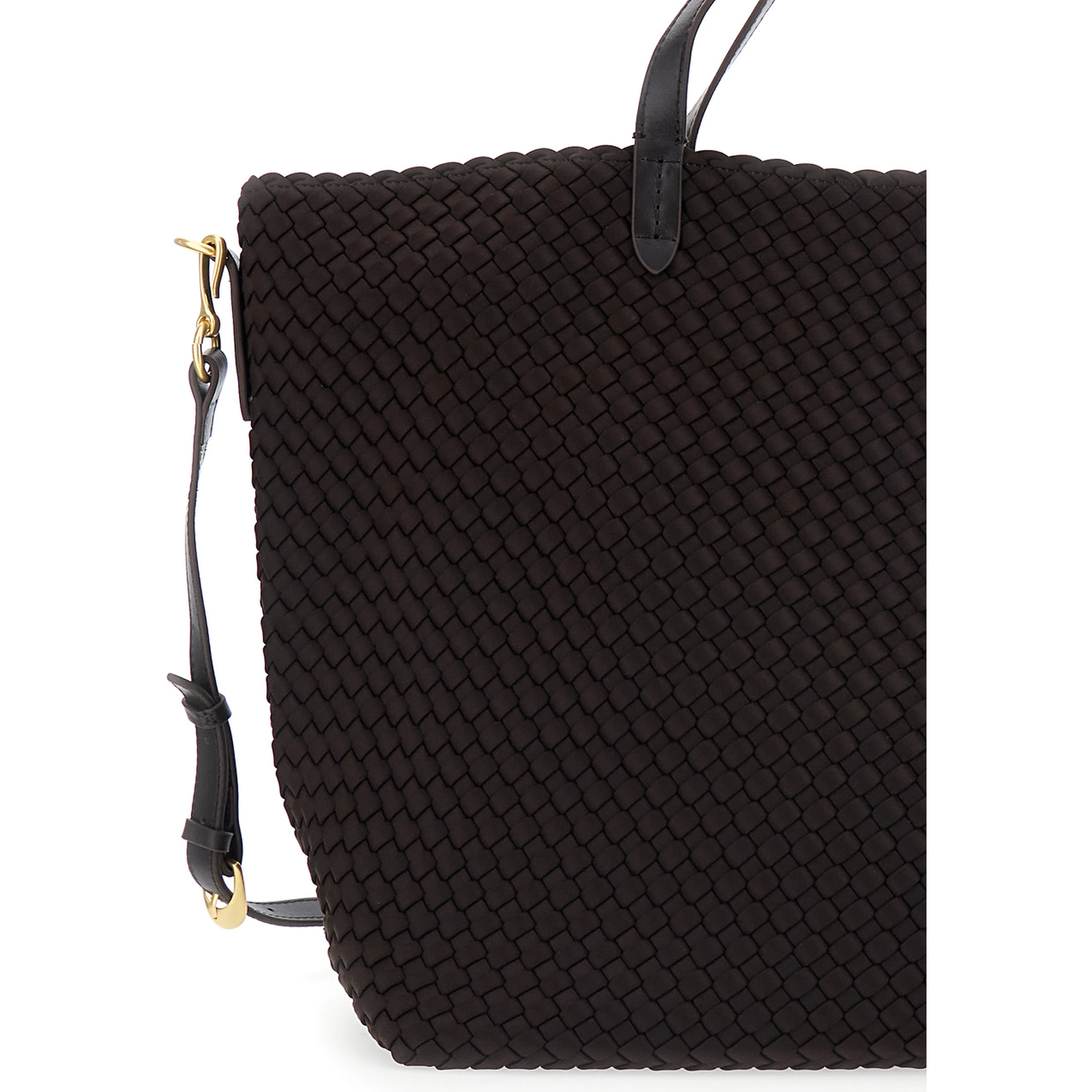 Geneva Brown Tote Bag with Adjustable and Removable Strap and Intreccio Motif in Ecoleather for Women