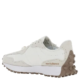 327 Beige Low Top Sneakers with Maxi Patch Logo on the Side in Leather and Tech Fabric Unisex