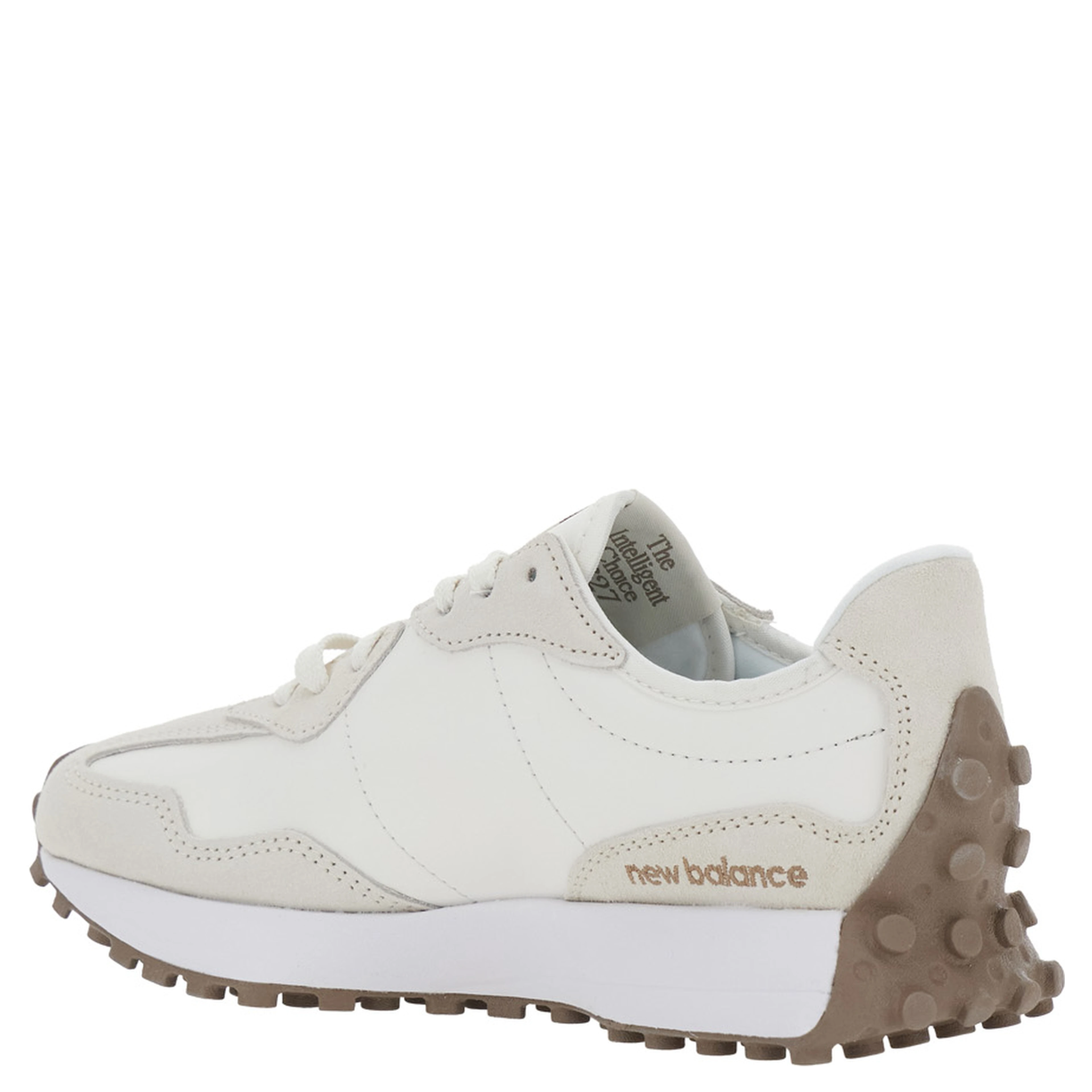 327 Beige Low Top Sneakers with Maxi Patch Logo on the Side in Leather and Tech Fabric Unisex