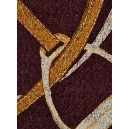 Square scarf with logo and bordeaux border for women