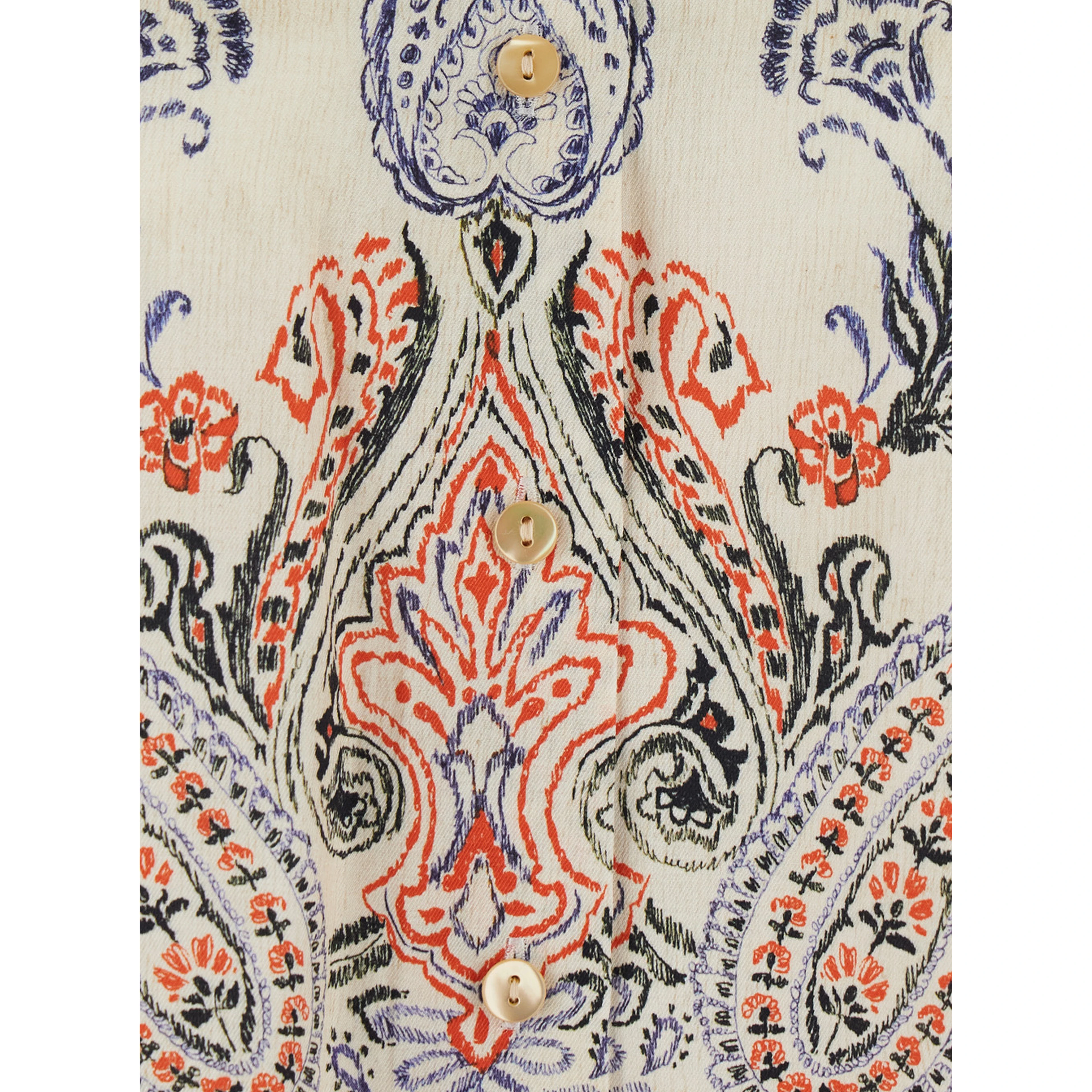 White Shirt with classic collar and all-over embroidery in viscose for women
