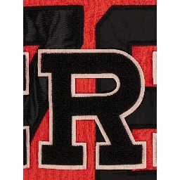 Red unisex cotton sweatshirt with round neck and long sleeves
