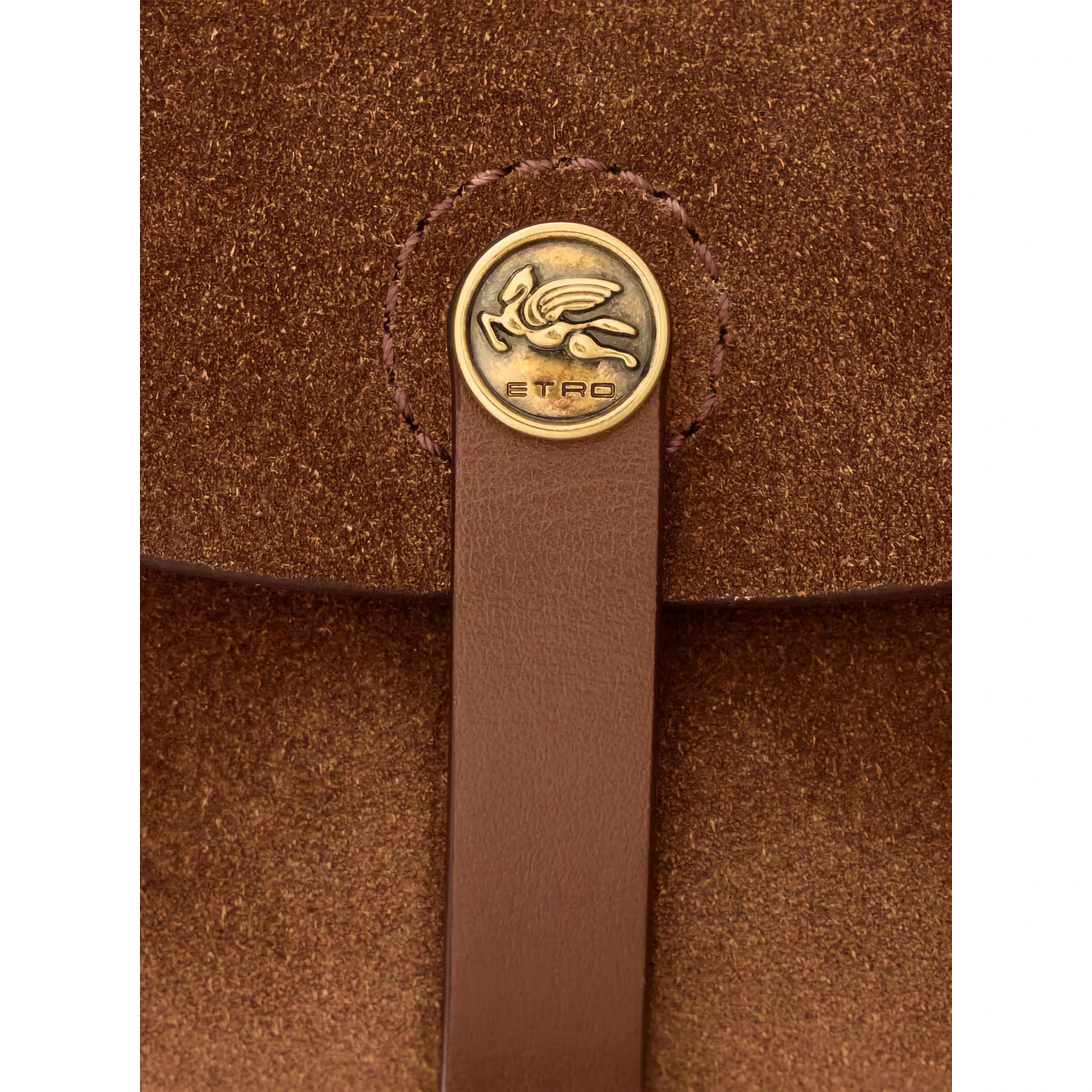 Shoulder Bag PONY SUEDE BAG with Brown Leather Details Woman