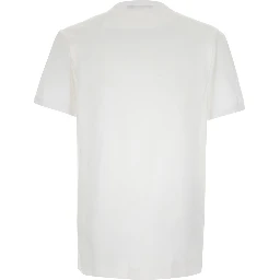 White Crew neck T-shirt with logo embroidery on the front in cotton for men