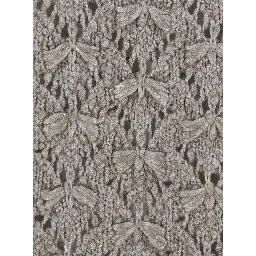 grey Sweater with round neck and woven Motif in wool Blend for women