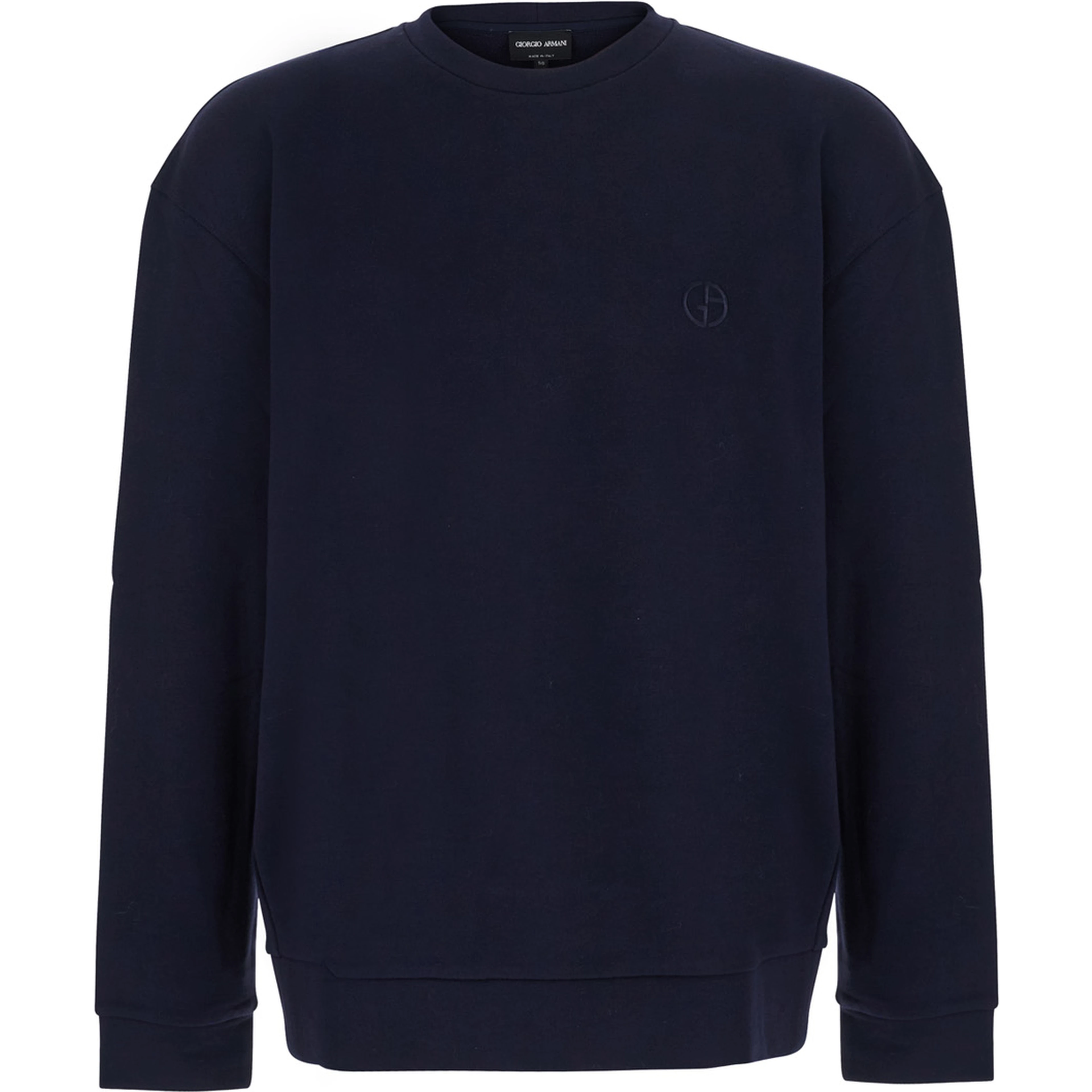 blue sweatshirt with embroidered logo on the chest in cotton Men