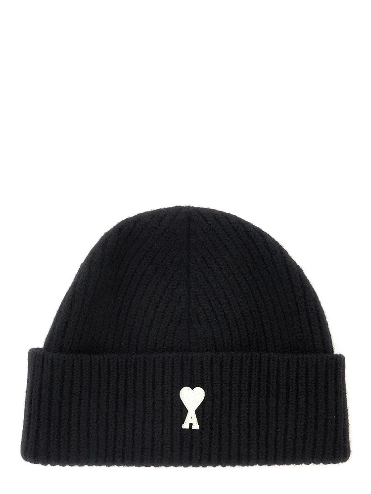 Black Beanie with ADC Patch on the Front in Wool for Men